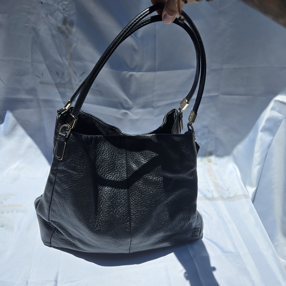 Coach 26224 Black Phoebe Pebble Leather Shoulder Bag